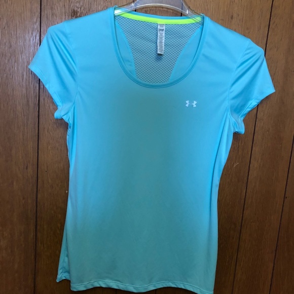 Under Armour Tops - Under Armour Heat Gear flyweight aqua tee M